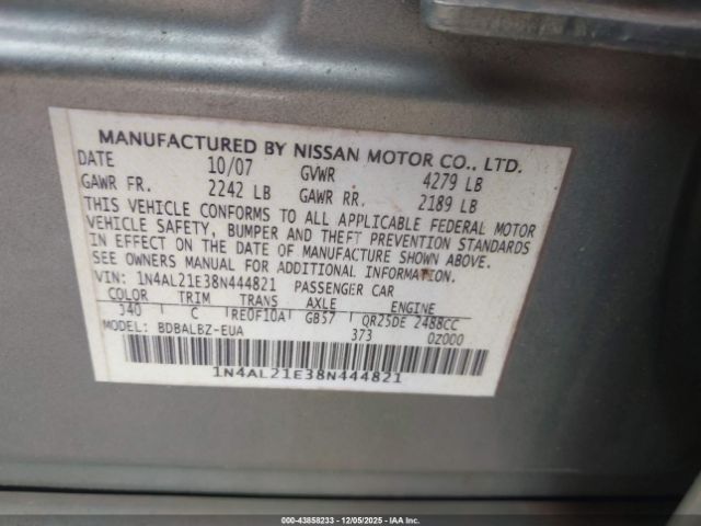 Nissan Altima 2.5 S Image 7