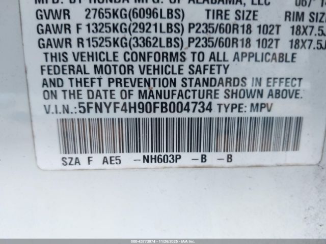 Honda Pilot Touring Image 17