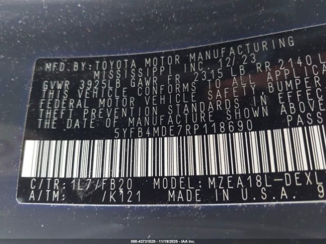 Toyota Corolla Le Image 2